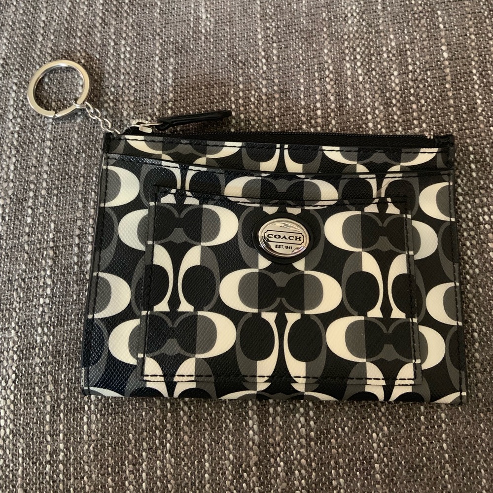 Coach keychain coin & card wallet